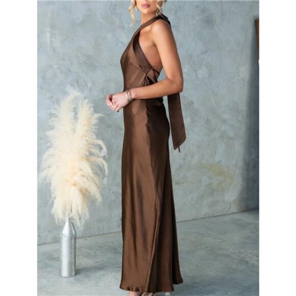 Backless Halter Neck Maxi Dress - Picture 8 of 15